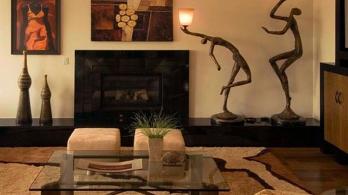 african art in living room